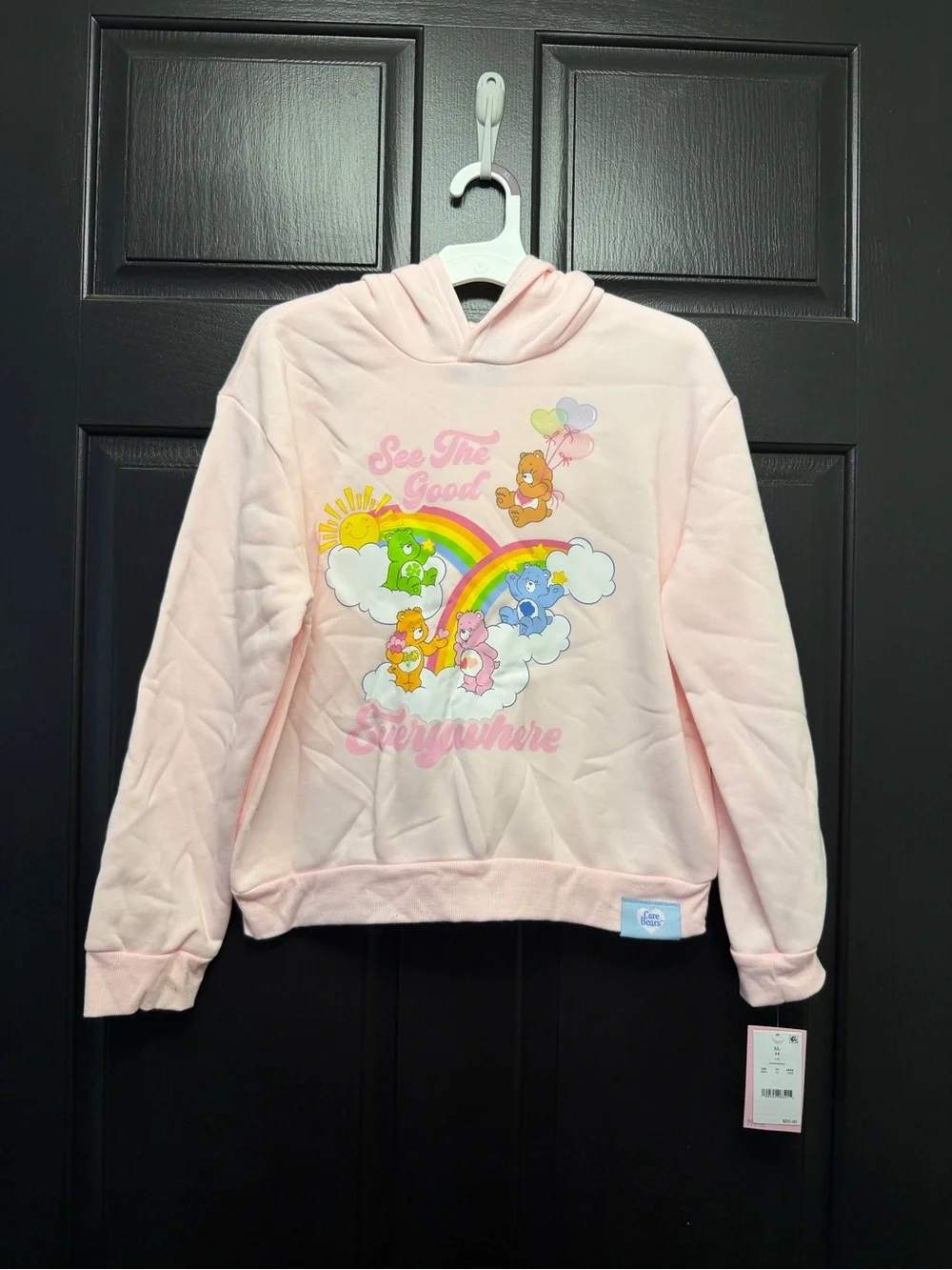 Girls Pink Care bear Hoodie Size XL 14 New with tags